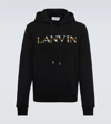 Lanvin Curb Brand-embroidered Cotton-jersey Hoody In Black