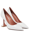 Amina Muaddi Ami Lambskin Pedestal Pumps In White
