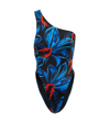 LOUISA BALLOU PLUNGE PRINTED ONE-SHOULDER SWIMSUIT