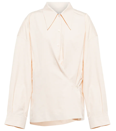 Lemaire Twisted Cotton-blend Poplin Shirt In White