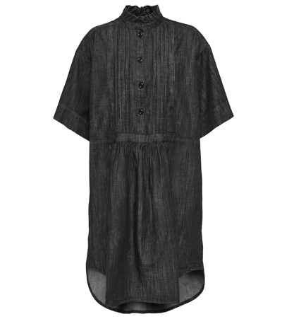 See By Chloé Denim Shirt Dress In Ash Black