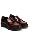 TOD'S PLATFORM LEATHER PENNY LOAFERS