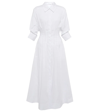 Simkhai Jazz Cutout Pintucked Cotton-blend Poplin Midi Shirt Dress In White