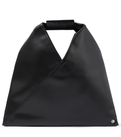 Mm6 Maison Margiela Japanese Medium Faux Leather Tote In Black