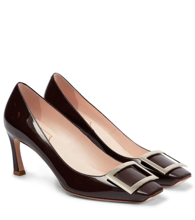 Roger Vivier Belle Vivier Trompette Patent Leather Pumps In Burgundy