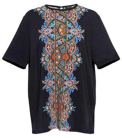 Etro Floral Paisley Printed Top In Black
