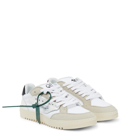 Off-white 5.0 White Panelled Canvas Sneakers In Blanco