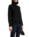 Vince Boiled Cashmere Funnel-neck Pullover In Black