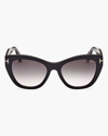 Tom Ford Women's Cara 56mm Square Sunglasses In Black/grey