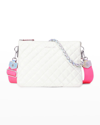 Mz Wallace Pippa Large Iridescent Quilted Crossbody Bag In Pearl Iridescent