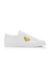 PRADA LOGO-DETAILED LEATHER LOW-TOP trainers