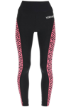 Versace Printed Perforated Stretch Leggings In Multicolor
