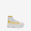 Alexander Mcqueen Tread Slick Boot In White/pop Yellow