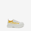 Alexander Mcqueen Tread Slick Lace Up In White/pop Yellow