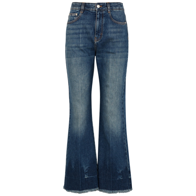 Stella Mccartney 90s Blue Cropped Flared-leg Jeans In Vintage Dark