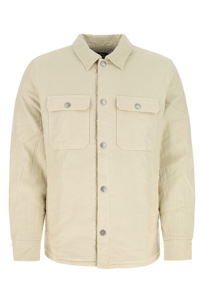 Apc Alex Patch-pocket Padded Cotton-corduroy Overshirt In Beige