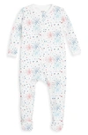 1212 Babies' The Organic Fitted Organic Cotton One-piece Pajamas In Stars And Fireworks