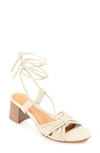Journee Signature Railee Ankle Tie Sandal In Off White