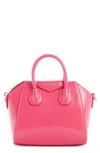 Givenchy Micro Antigona Leather Satchel In Neon Pink