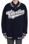 VALENTINO OVERSIZE WOOL VARSITY LETTERMAN JACKET