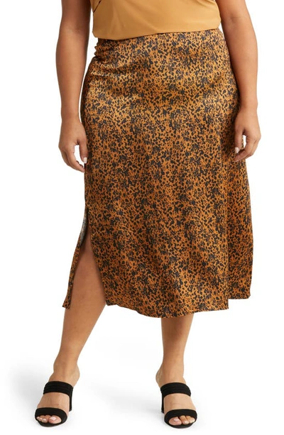 Halogen Vented Slip Skirt In Tan Sugar Animal Shade