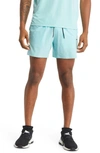 Brady Run Tie Waist Shorts In Aqua