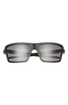 Oakley 63mm Polarized Oversize Rectangular Sunglasses In Matte Black