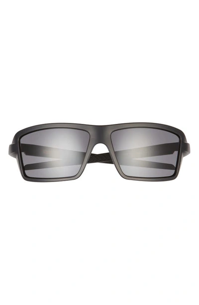 Oakley 63mm Polarized Oversize Rectangular Sunglasses In Matte Black