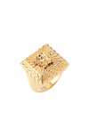 VERSACE FIRST LINE VERSACE MEDUSA SQUARE SIGNET RING