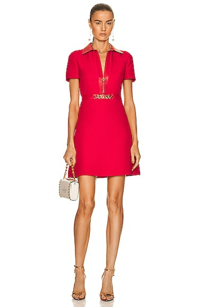 Valentino Short Sleeve Mini Dress In Rosso