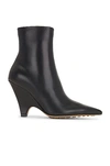 Bottega Veneta Women's Point Leather Ankle Boots In Black