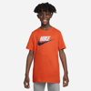 Nike Sportswear Big Kids' Cotton T-shirt In Rush Orange