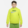 Nike Sportswear Club Fleece Big Kids' Pullover Hoodie (extended Size) In Atomic Green,chlorophyll
