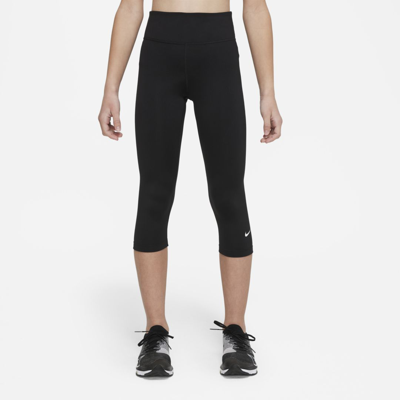 Nike Dri-fit One Big Kids' (girls') Capri Leggings In Black