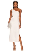 Bardot Jenna One-shoulder Cutout Midi Cocktail Dress In White
