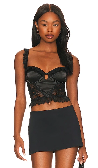 Ow Collection Rosette Bustier Top In Black
