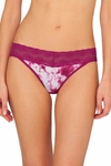 Natori Bliss Perfection One-size Thong In Bright Berry Tie Dye Print