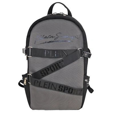 Pre-owned Philipp Plein Sport Zaino Runner Signature Grey Backpack Bag