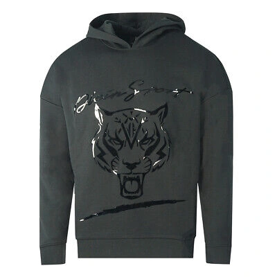 Pre-owned Philipp Plein Sport Signature Tiger Logo Black Hoodie