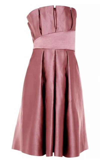 Pre-owned Ted Baker Pink Coral Pippaa Dress 4 Sz 14 Strapless Rrp £299 Fit & Flare