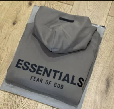 Pre-owned Fear Of God Essentials  Ss21 Taupe Hoodie Large
