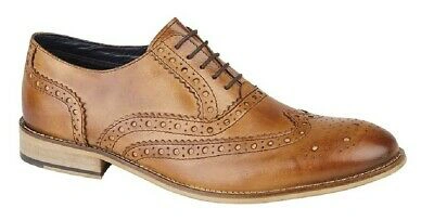 Pre-owned Roamers Mens  M9579 5 Eyelet Brogue Oxford Office Formal Leather Shoes