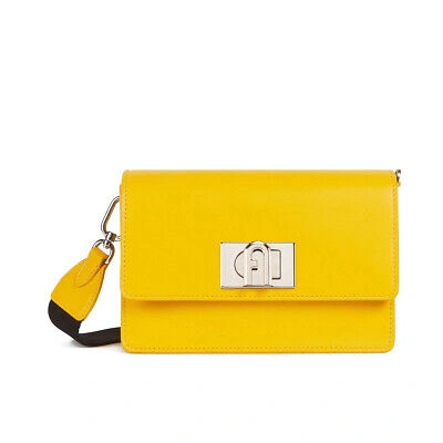 Pre-owned Furla Woman Crossbody Bag  1927 Soft Small Shoulder In Yellow Leather For Women