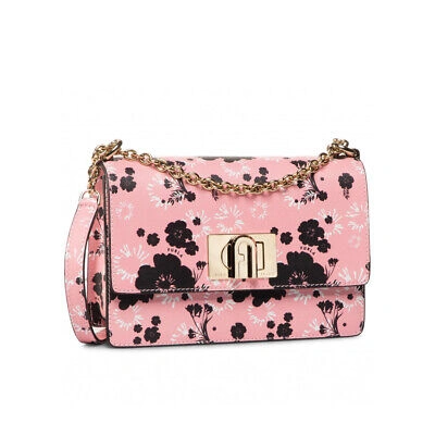 Pre-owned Furla Woman Crossbody Bag  1927 Mini Shoulder Pink Leather With Flowers For Women