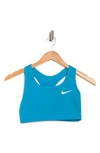 Nike Swoosh Racerback Sports Bra In 447 Laser Blue