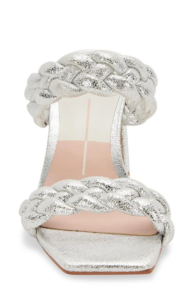 Dolce Vita Paily Braided Heeled Sandal In Silver