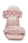 Dolce Vita Women's Paily Braided Double Strap Raffia High Heel Sandals In Pink Raffia