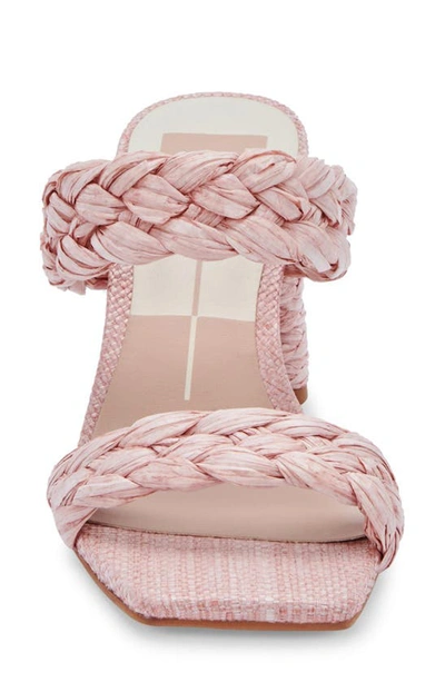 Dolce Vita Women's Paily Braided Double Strap Raffia High Heel Sandals In Pink Raffia