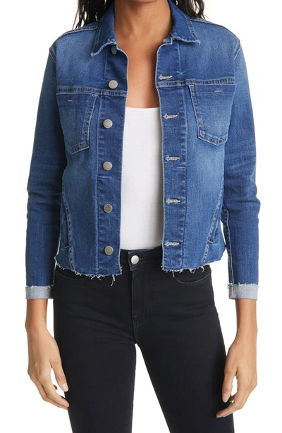 L Agence Janelle Raw Cut Slim Denim Jacket In Ashford