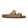 Birkenstock Arizona Waxy Leather Sandals In Tabacco Brown